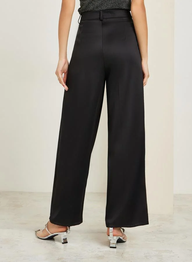 Styli black Women Black Blazer and Wide Leg Pants Co-Ords for Women | Best Price UAE